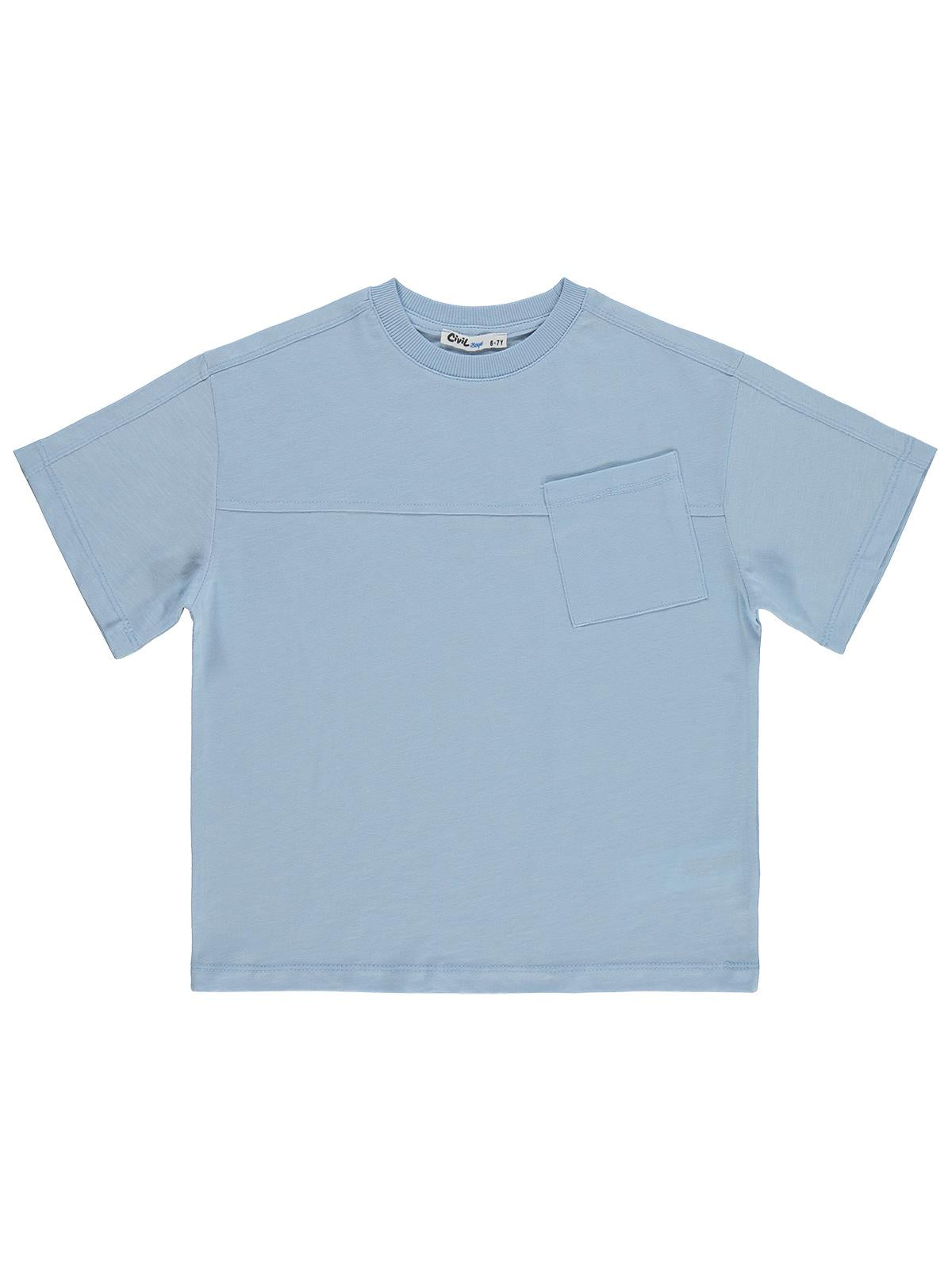 Civil Boys Basic Flamlı 10-13 Yaş Tişört - Mavi