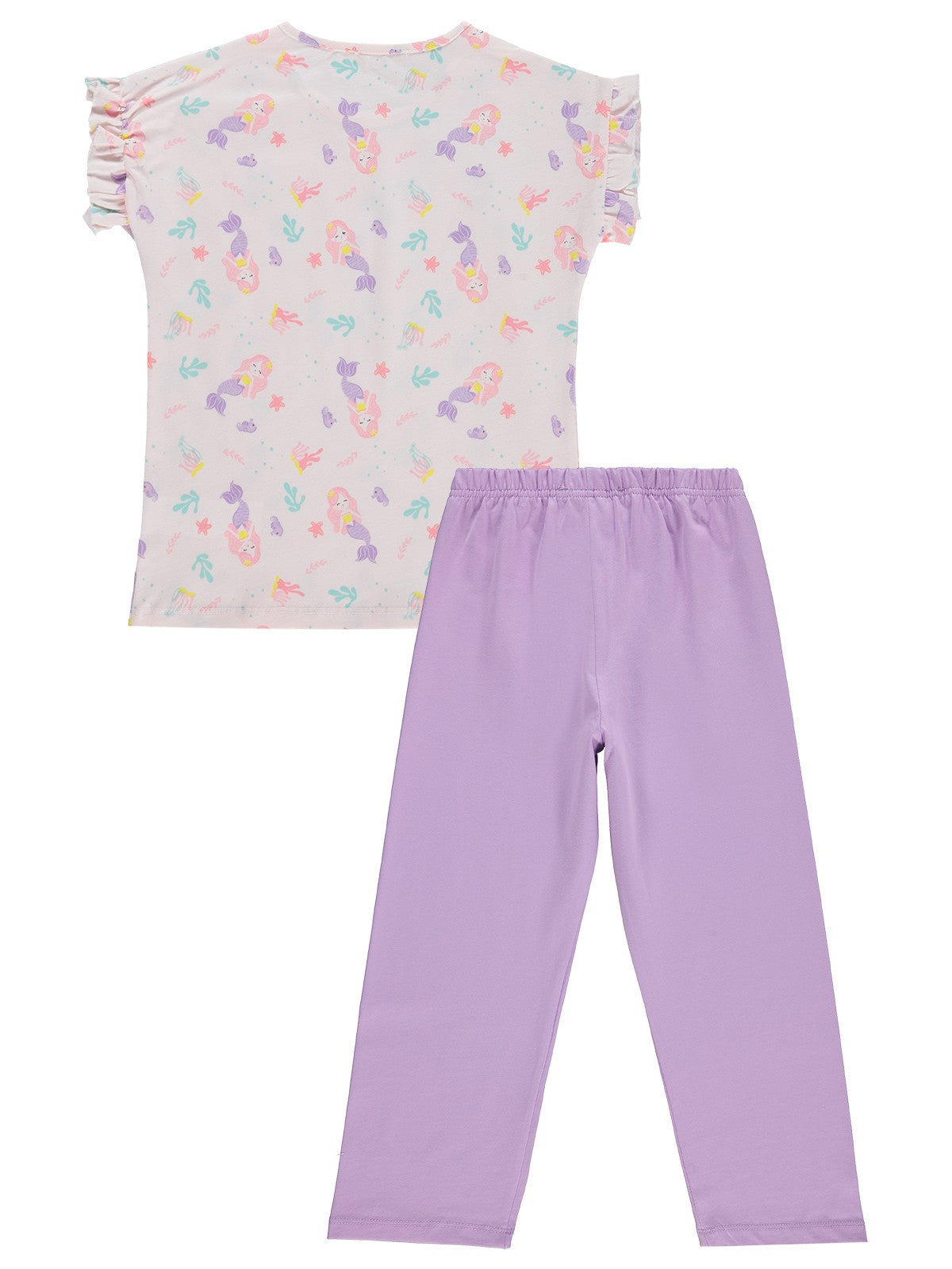 Civil Girls Deniz kızı Desenli 6-9 Yaş Pijama Takımı - Uçuk Pembe-Lila