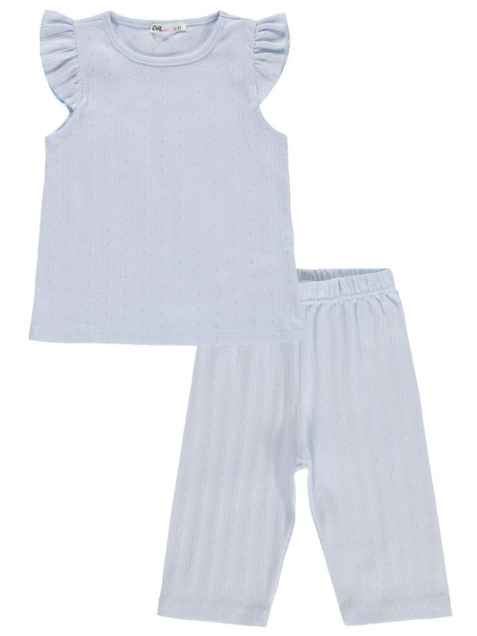 Civil Girls Kaprili 2-5 Yaş Pijama Takımı - Mavi