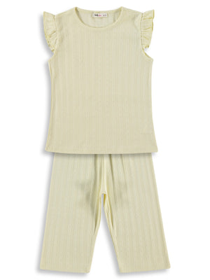 Civil Girls Kaprili 6-9 Yaş Pijama Takımı - Sarı