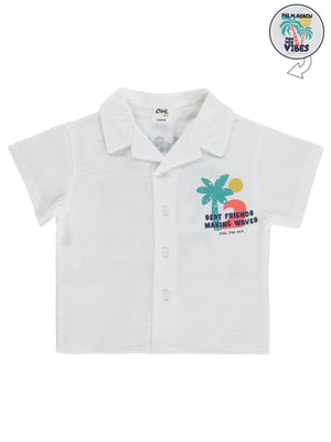Civil Baby Palmiye Baskılı 6-18 Ay Gömlek - Beyaz
