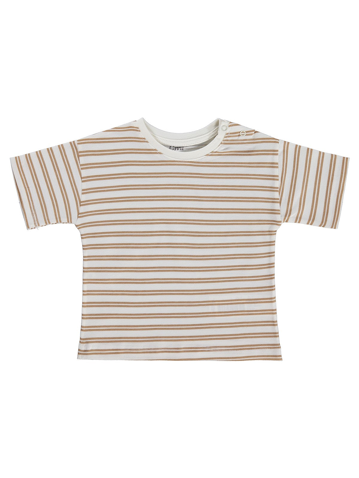 Civil Baby Çizgili 6-18 Ay Tişört - Kahverengi