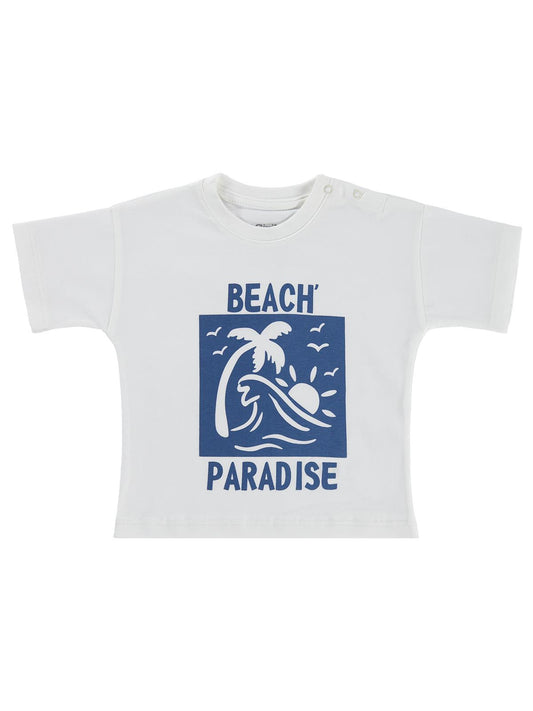 Civil Baby Chasin Waves Baskılı 6-18 Ay Tişört - Ekru