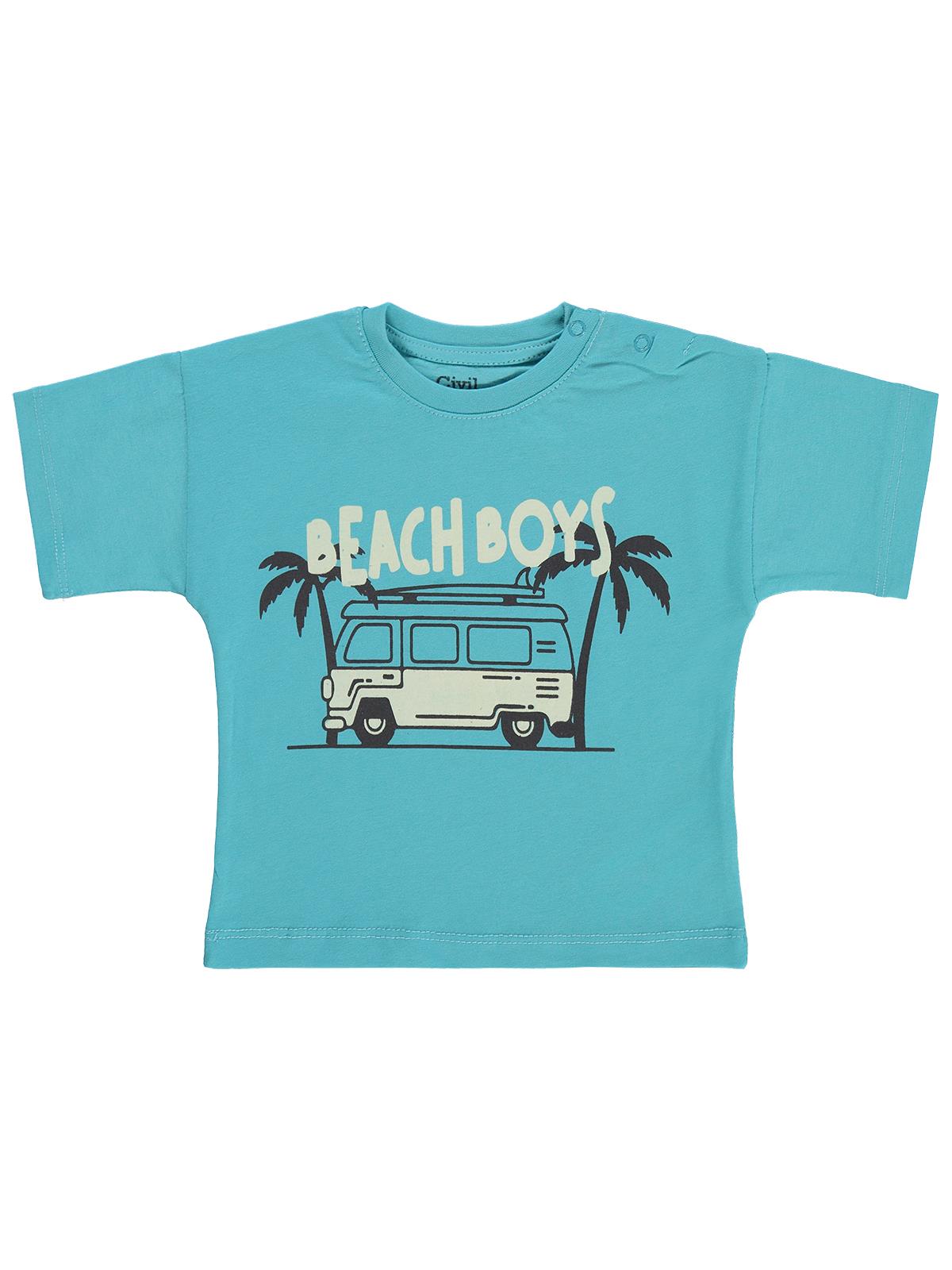 Civil Baby Beach Boys Baskılı 6-18 Ay Tişört - Yeşil