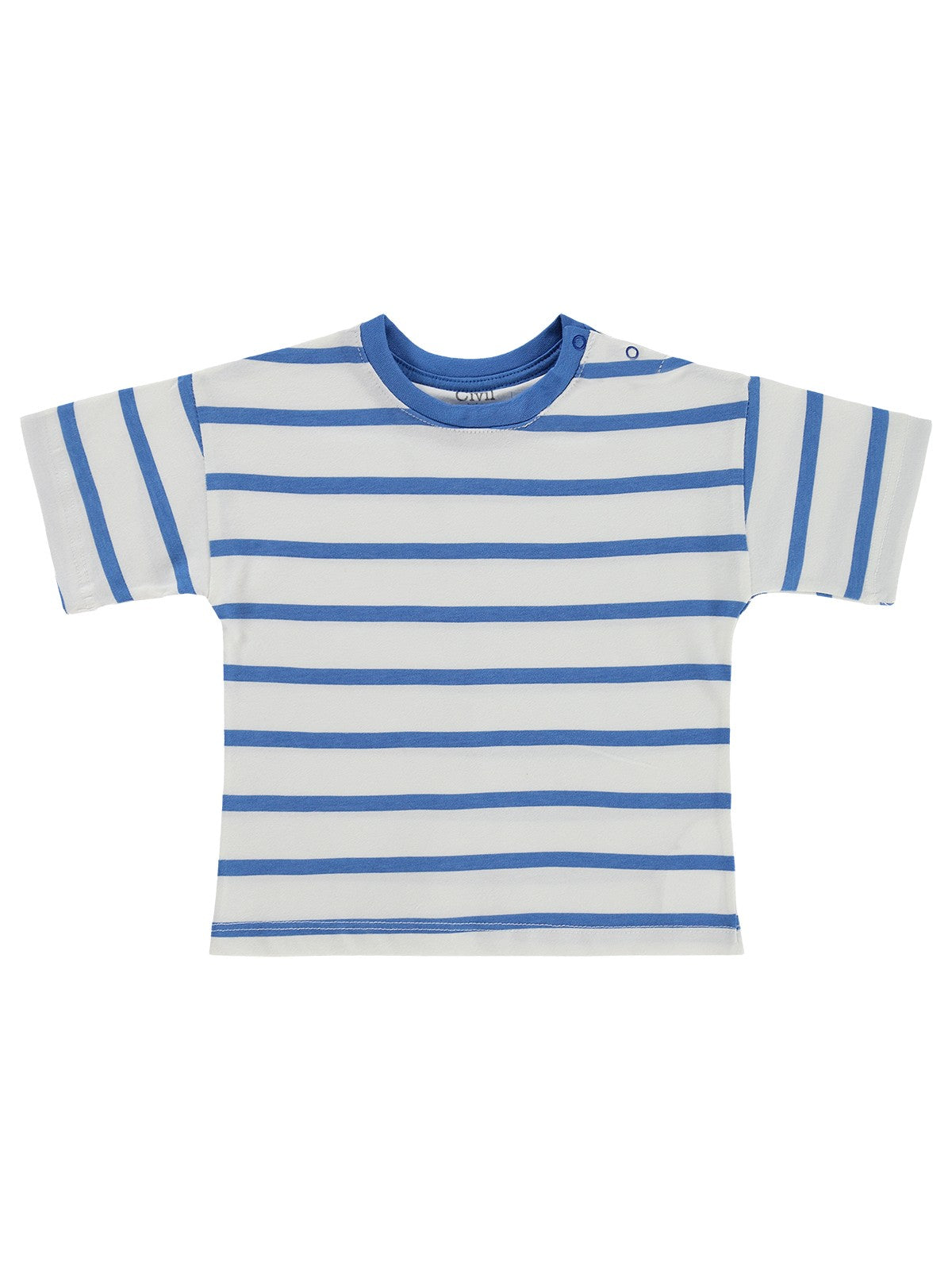 Civil Baby Çizgili 6-18 Ay Tişört - Mavi