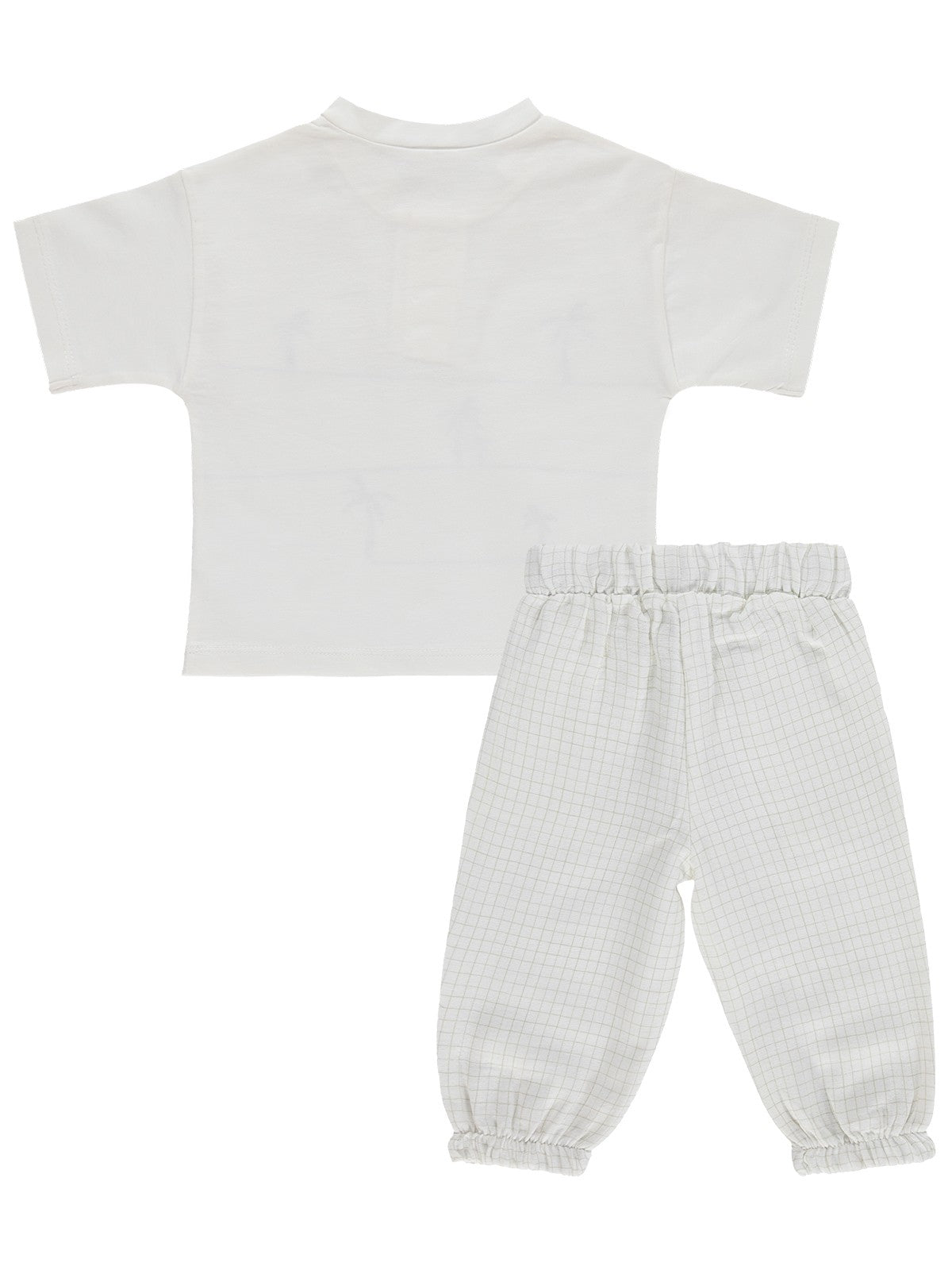 Civil Baby Palmiye Baskılı 6-18 Ay Takım - Ekru