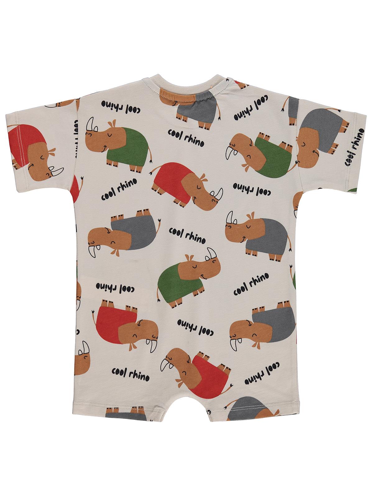 Civil Baby Cool Rhino Baskılı 6-18 Ay Tulum - Bej