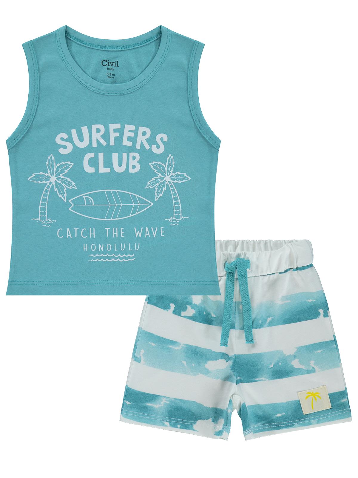 Civil Baby Surfers Club Baskılı 6-18 Ay Takım - Yeşil
