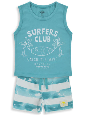 Civil Baby Surfers Club Baskılı 6-18 Ay Takım - Yeşil