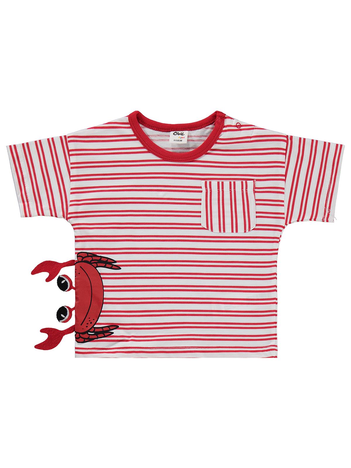 Civil Baby Çizgili 6-18 Ay Takım - Kırmızı