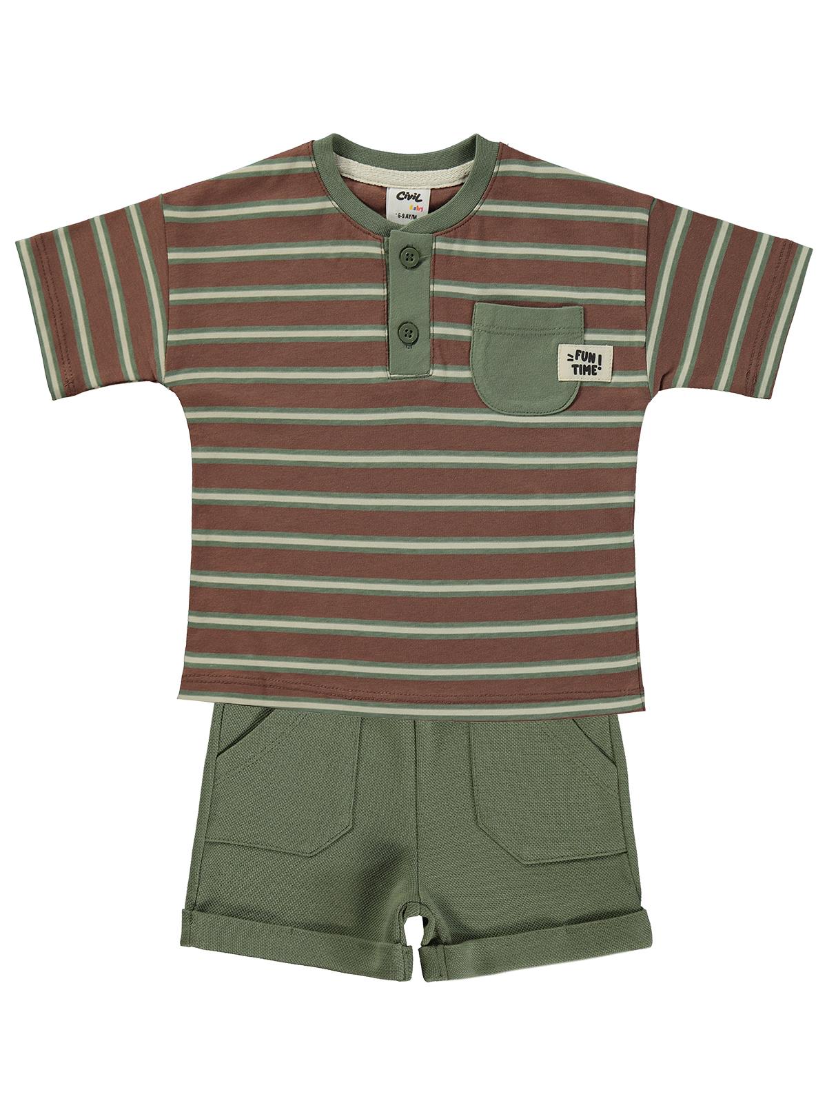 Civil Baby Cepli 6-18 Ay Takım - Haki