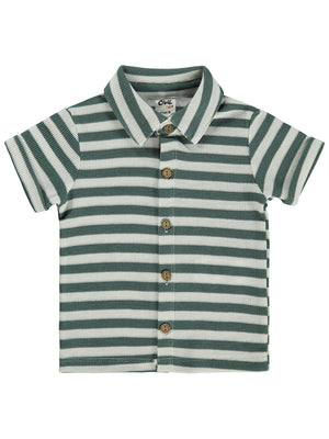 Civil Baby Çizgili 6-18 Ay Gömlek - Yeşil