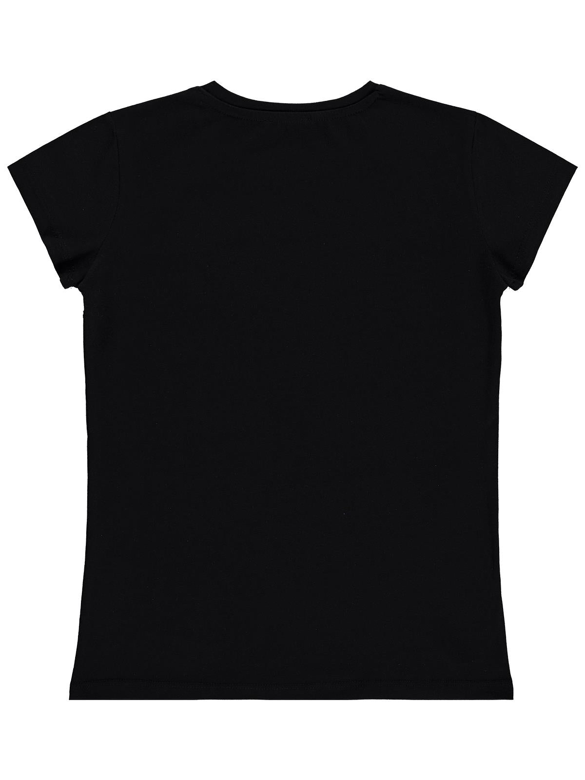 Civil Girls Paris Baskılı 10-13 Yaş Tişört  - Siyah