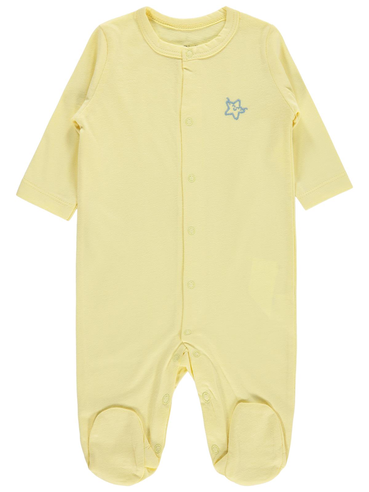 Civil Baby Yıldız Nakışlı 1-9 Ay Tulum - Sarı