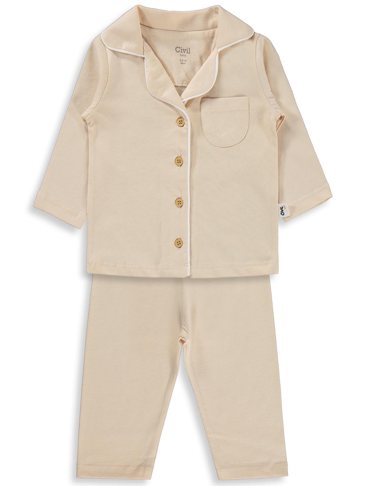 Civil Baby Basic 6-18 Ay Pijama Takımı - Kahverengi