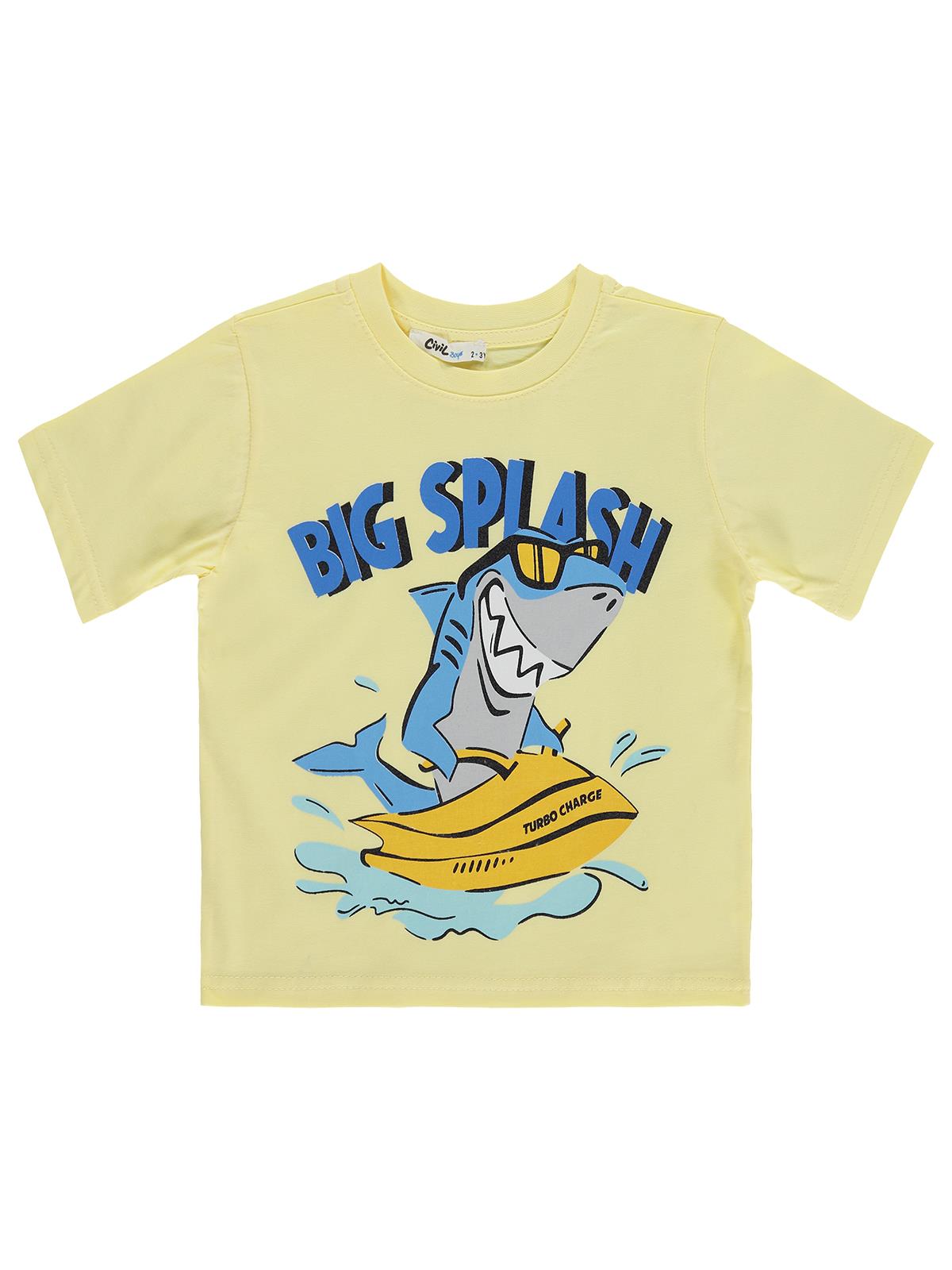 Civil Boys BIG SPLASH Baskılı 2-5 Yaş Tişört - Sarı
