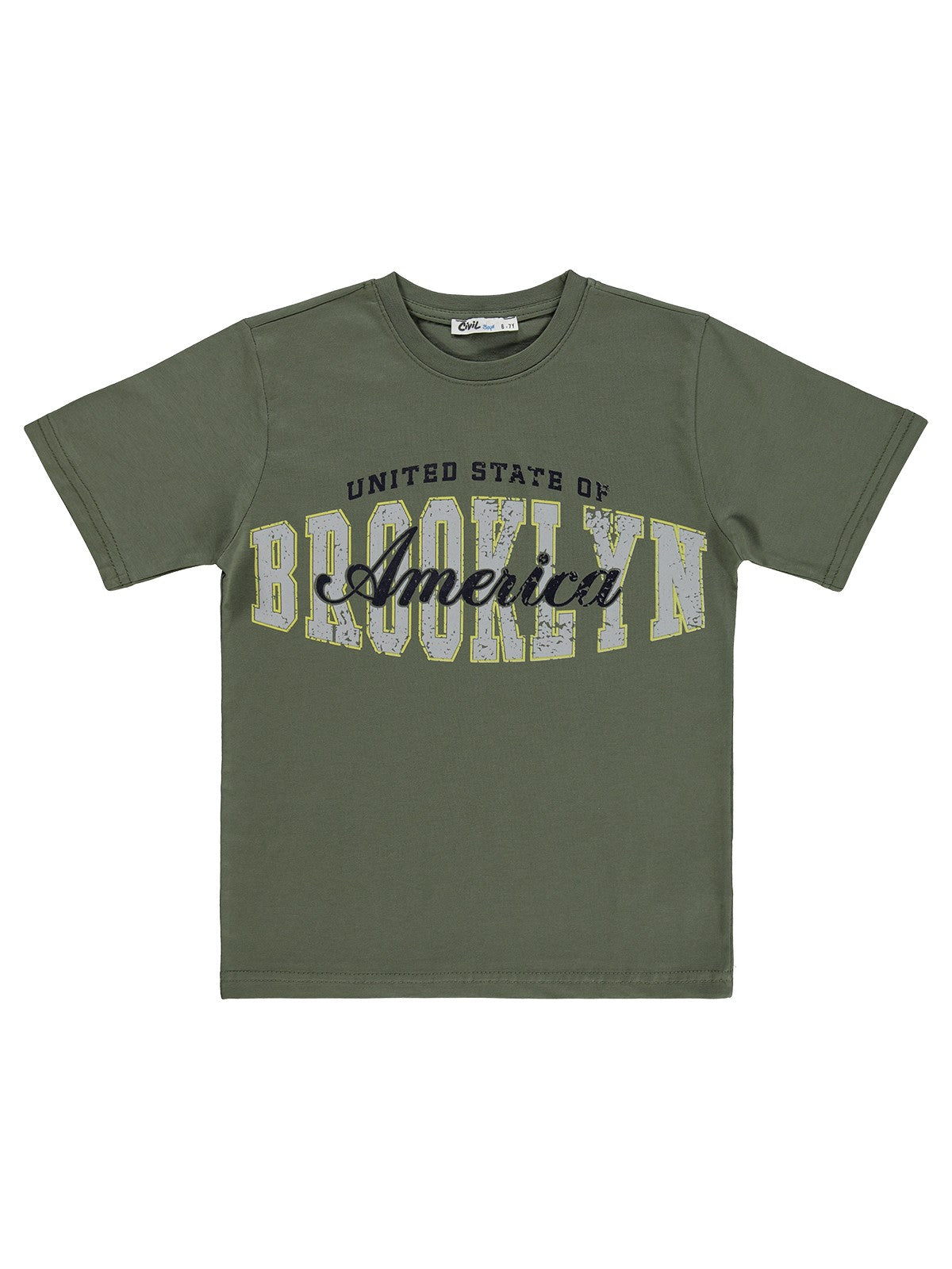 Civil Boys Brooklyn Baskılı 10-13 Yaş Tişört - Haki