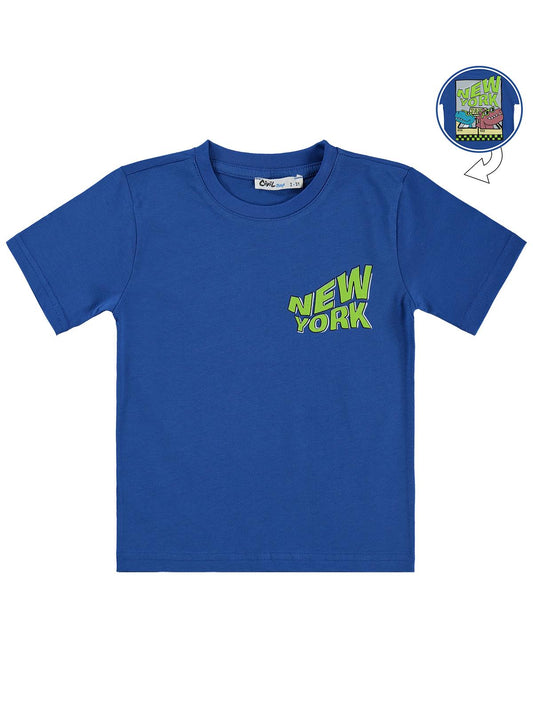 Civil Boys Newyork Baskılı 2-5 Yaş Tişört - Mavi
