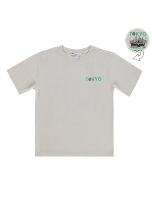 Civil Boys Tokyo Basklı 10-13 Yaş Tişört - Koyu Taş Rengi
