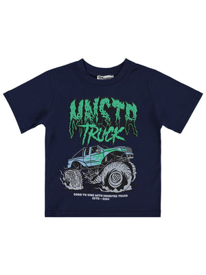 Civil Boys Mnstr Truck Baskılı 2-5 Yaş Tişört - Lacivert