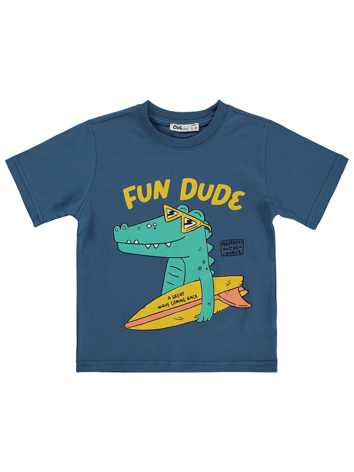 Civil Boys FUN DUDE Baskılı 2-5 Yaş Tişört - Yeşil