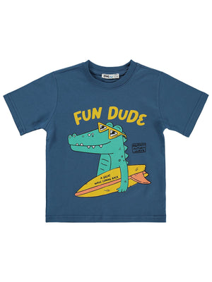 Civil Boys FUN DUDE Baskılı 2-5 Yaş Tişört - Yeşil