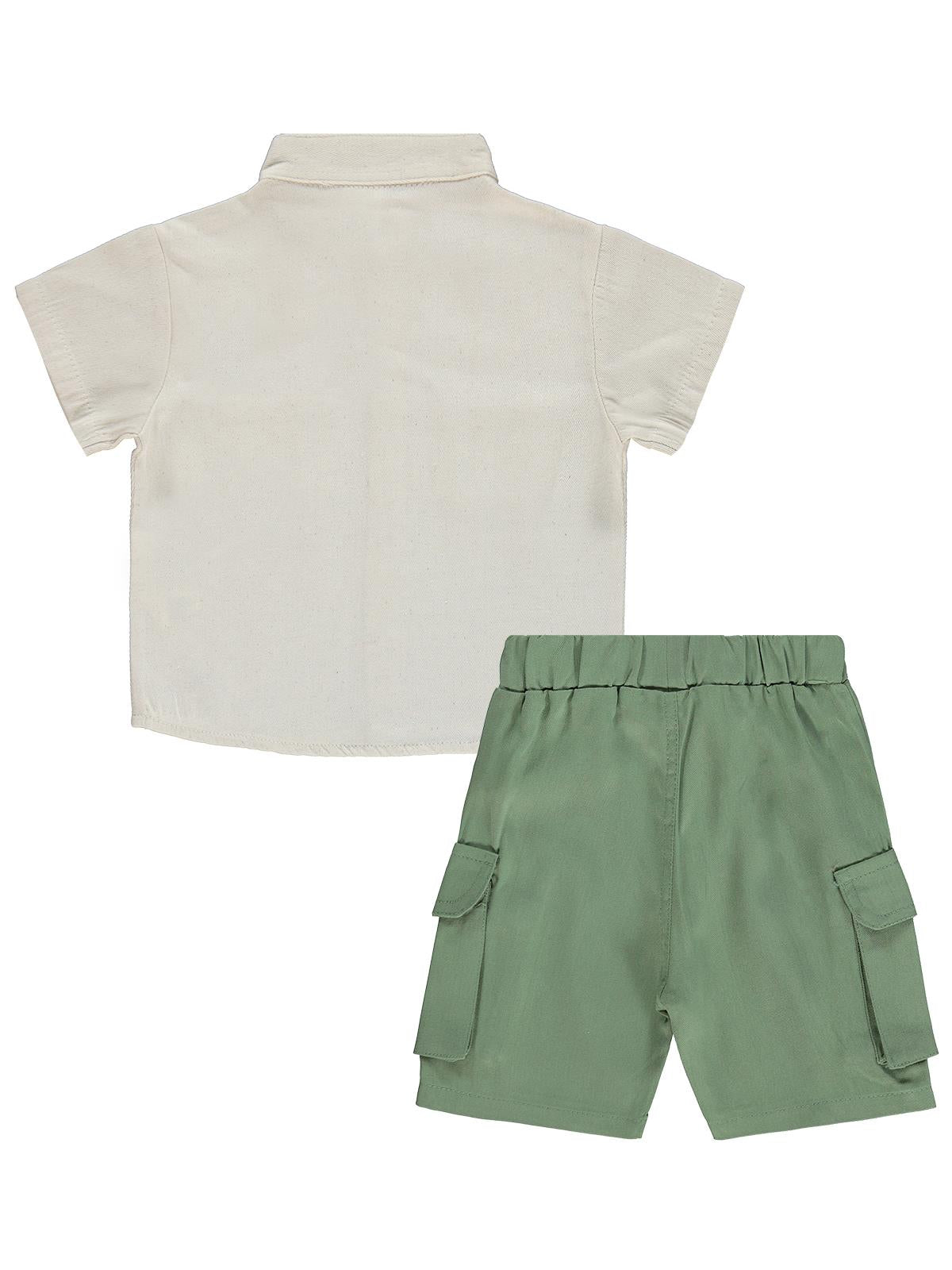 Civil Baby Dinozor Nakışlı 6-18 Ay Takım - Bej