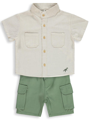 Civil Baby Dinozor Nakışlı 6-18 Ay Takım - Bej