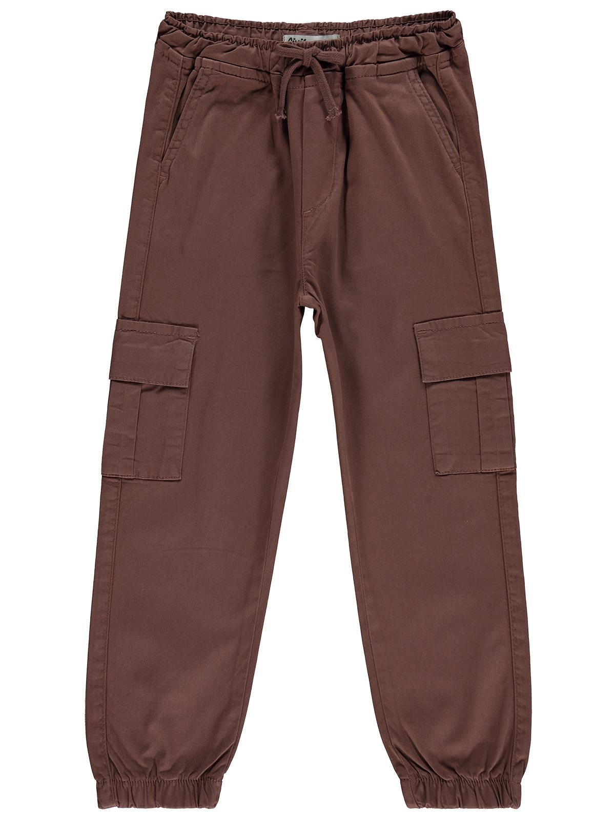 Civil Boys Bel Paça Lastikli Kargo Cepli 10-13 Yaş Pantolon - Kahverengi