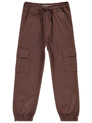 Civil Boys Bel Paça Lastikli Kargo Cepli 10-13 Yaş Pantolon - Kahverengi