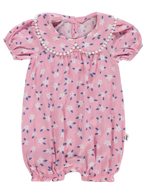 Civil Baby Kol Ve Yaka Fırfırlı 6-18 Ay Tulum - Pembe