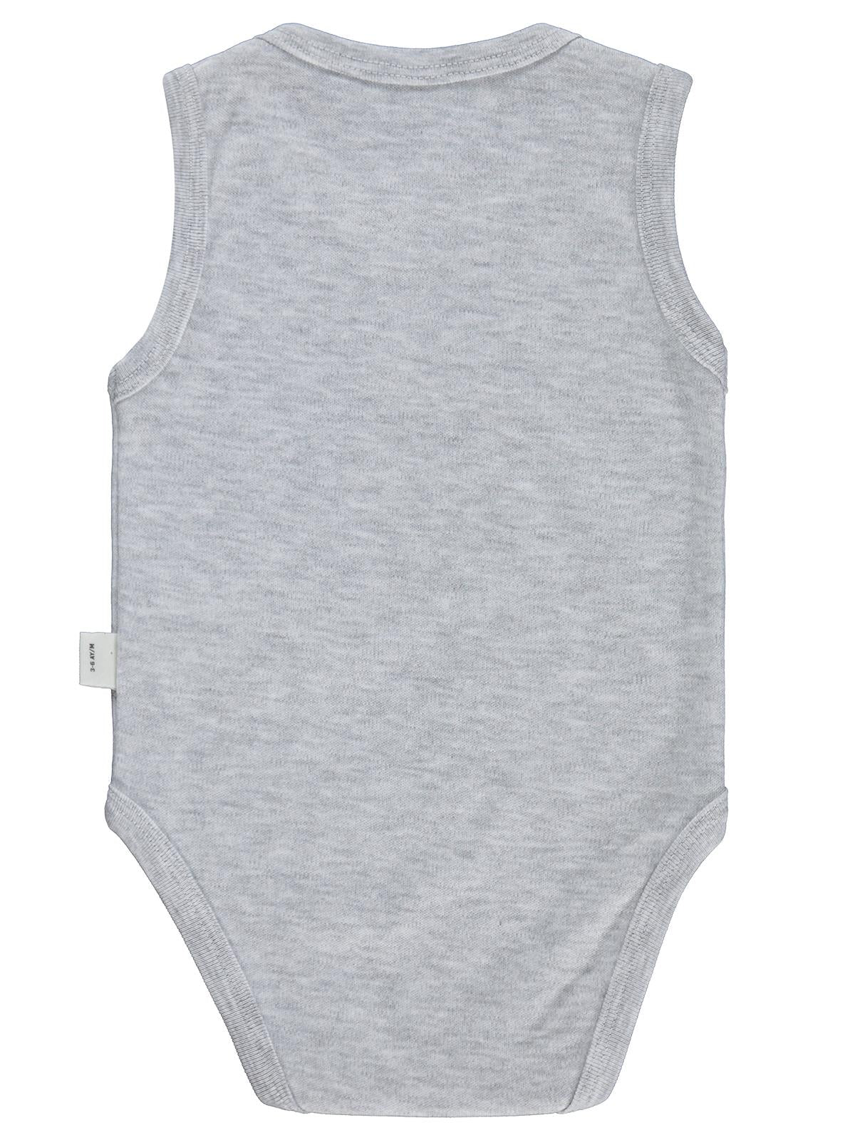Civil Baby Aslan Baskılı 3-36 Ay Çıtçıtlı Badi - Gri