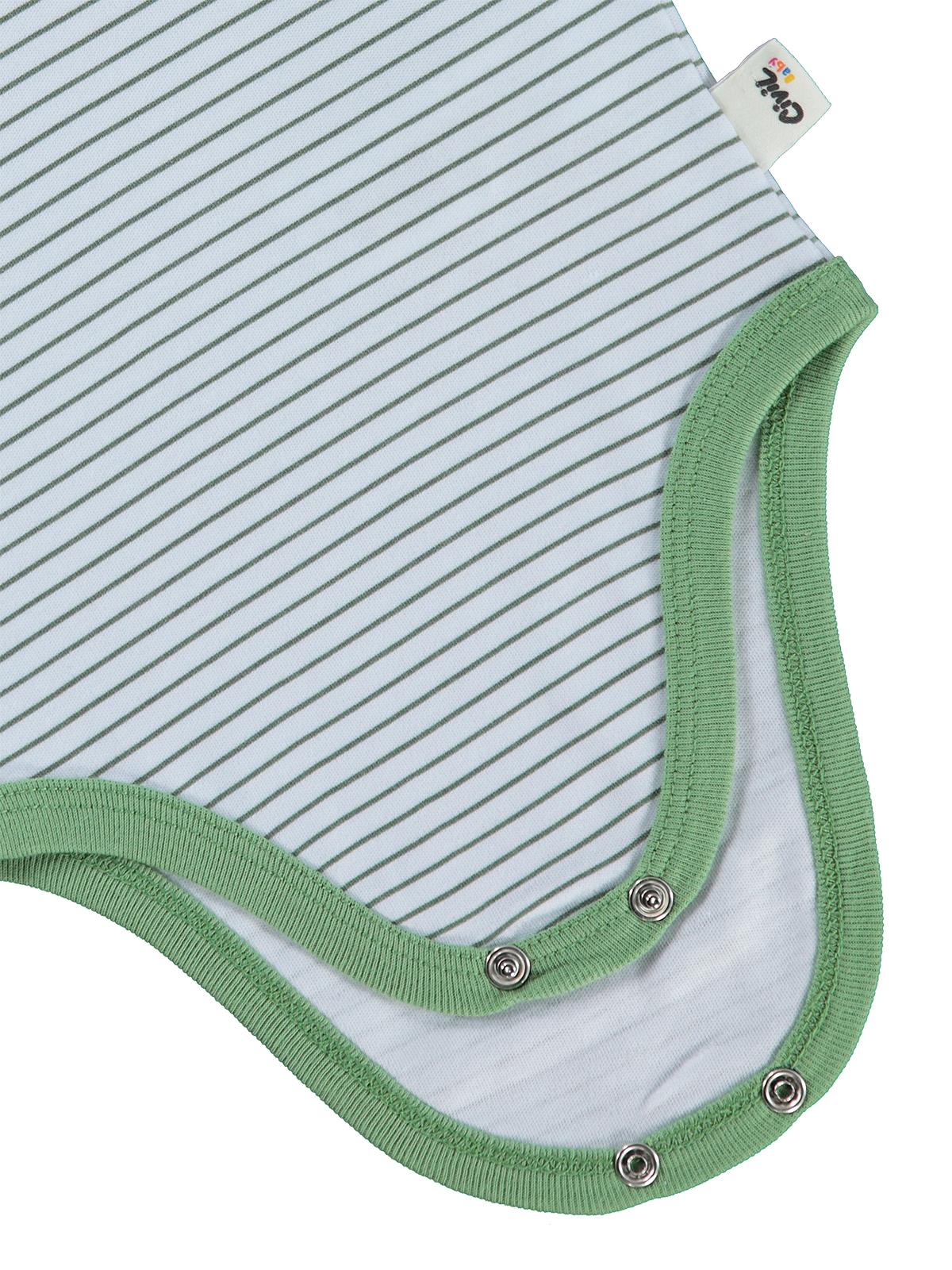 Civil Baby Çizgili 3-36 Ay Çıtçıtlı Badi - Mavi