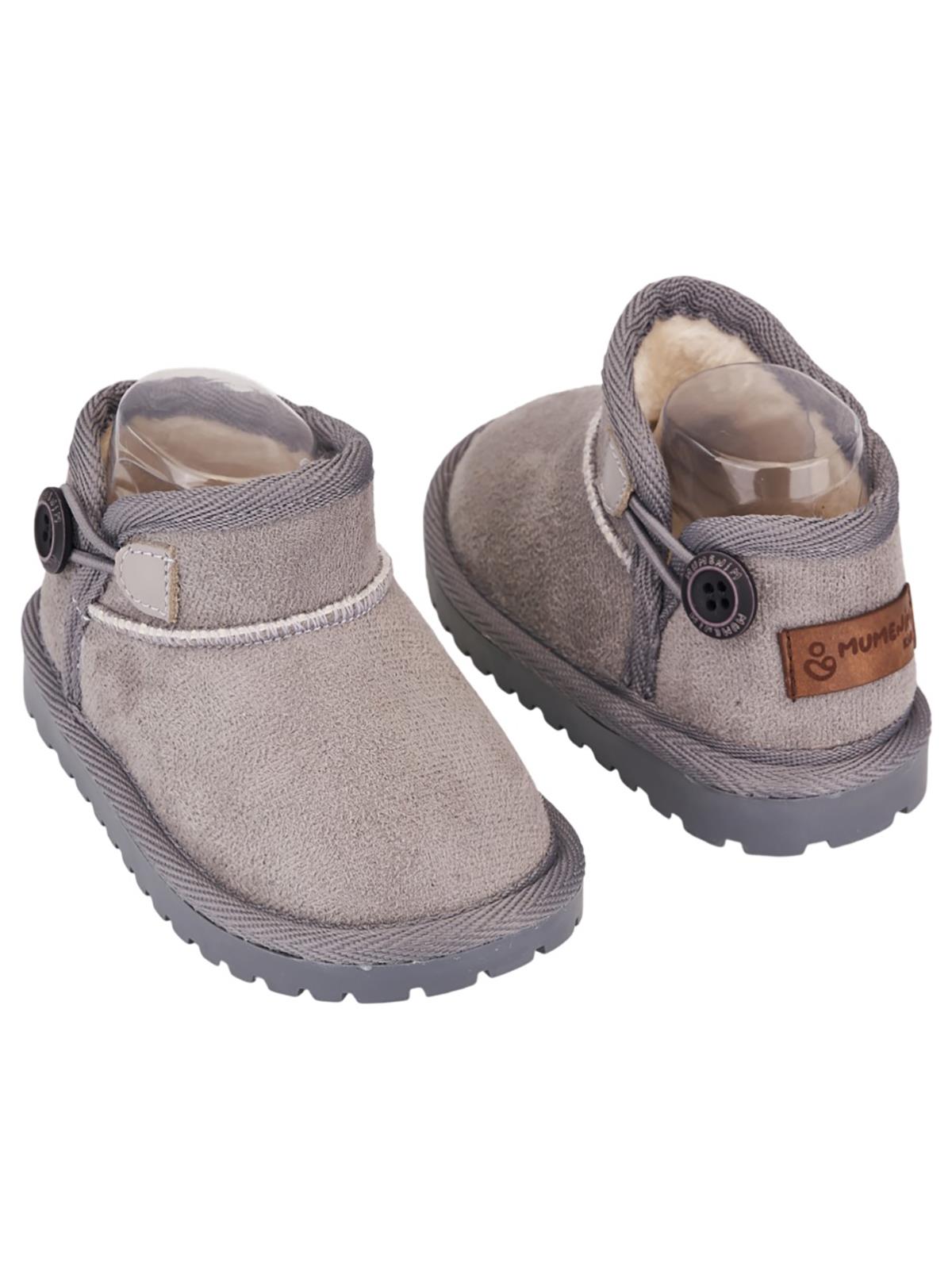 Mumenim Baby Kodiak Düğmeli 26-31 Numara Bot - Gri