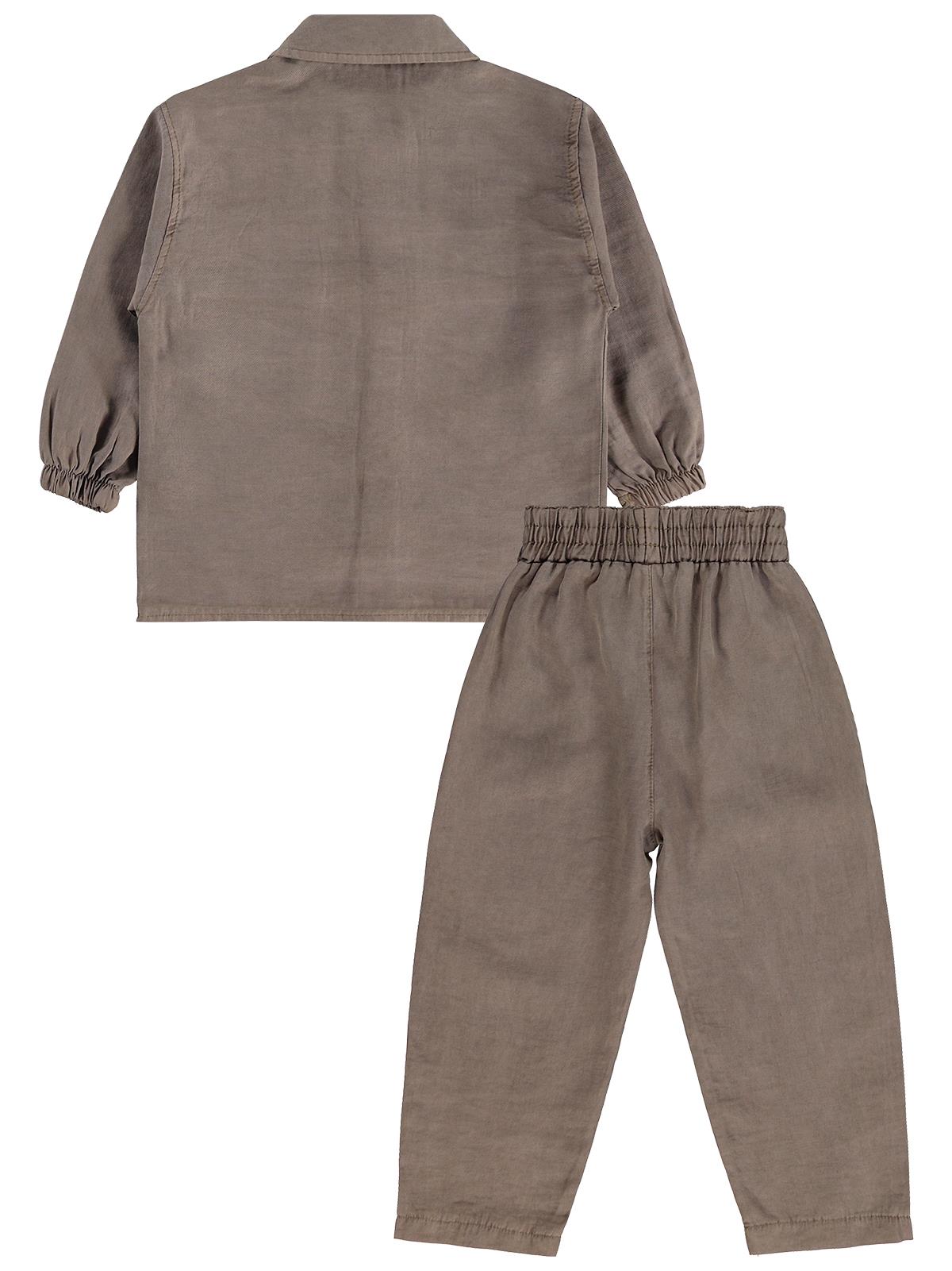 Civil Boys Gabardin Çizgili 3 lü 2-5 Yaş Takım - Kahve
