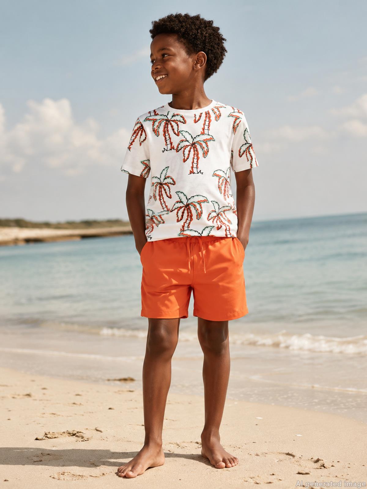 Civil Boys Basic 6-9 Yaş Deniz Şort - Turuncu