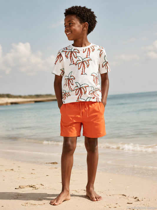 Civil Boys Basic 6-9 Yaş Deniz Şort - Turuncu