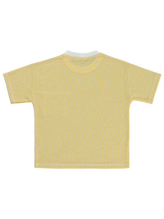Civil Boys Karyoka Dikişli Cepli 10-13 Yaş Tişört - Sarı