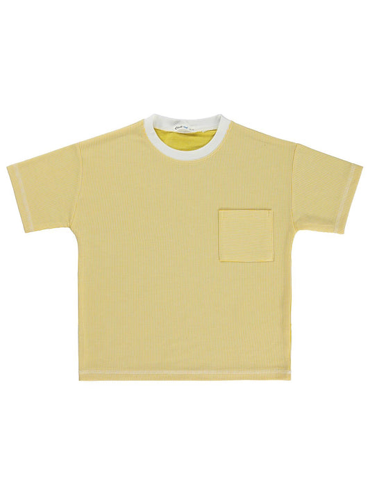 Civil Boys Karyoka Dikişli Cepli 10-13 Yaş Tişört - Sarı