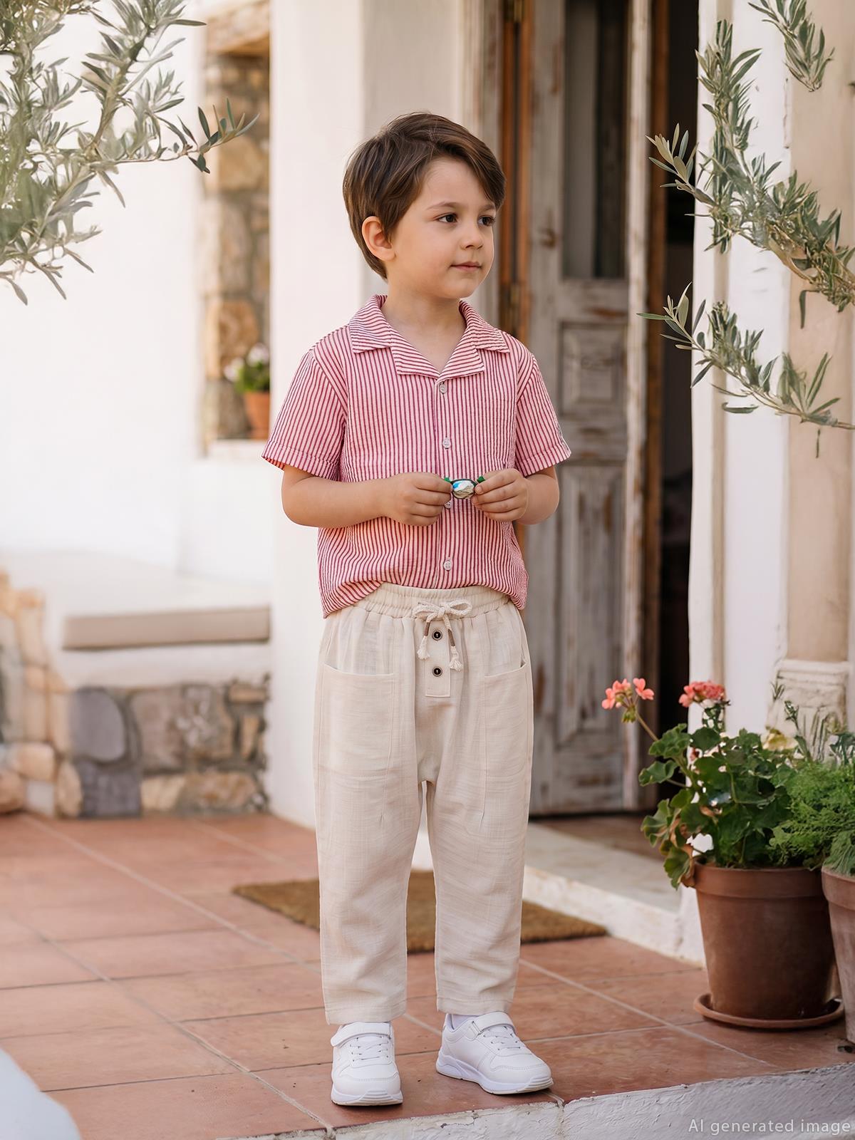 Civil Boys Beli Lastikli 2-5 Yaş Pantolon - Bej