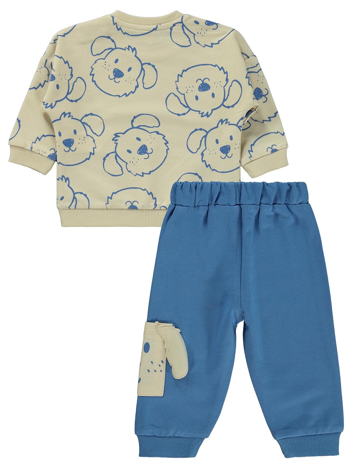 Civil Baby Köpek Baskılı 6-18 Ay Takım - Bej