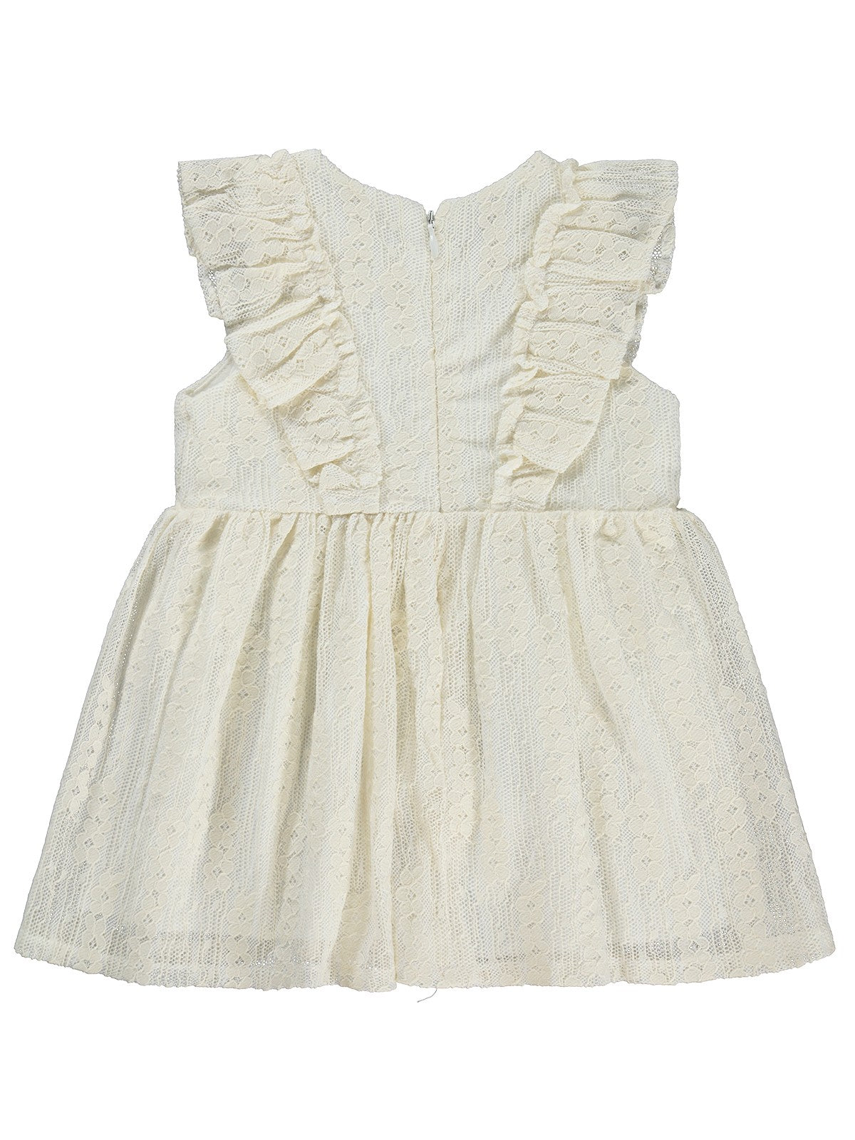 Civil Baby Dantel Bel Fiyonklu 6-18 Ay Elbise - Ekru