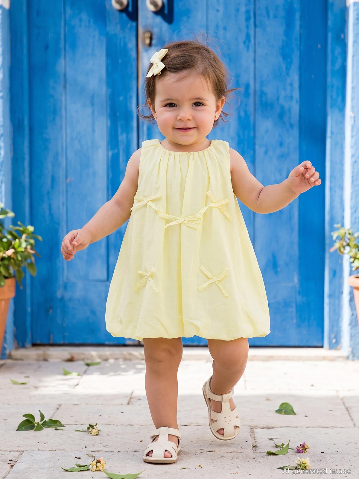 Civil Baby Fiyonklu 6-18 Ay Elbise - Sarı