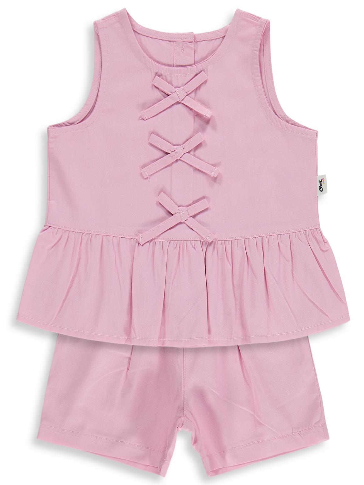 Civil Baby Çiçek Nakışlı 6-18 Ay Takım - Pembe