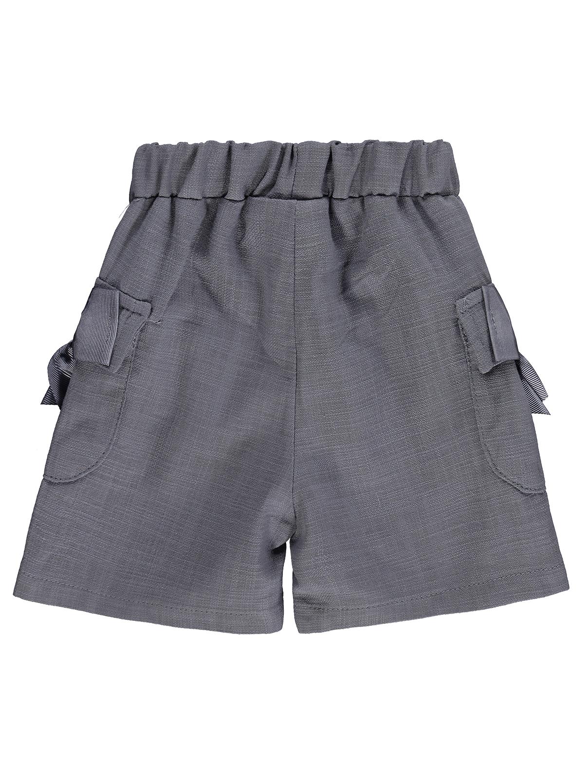 Civil Baby Cepli Fiyonklu 6-18 Ay Şort - Gri