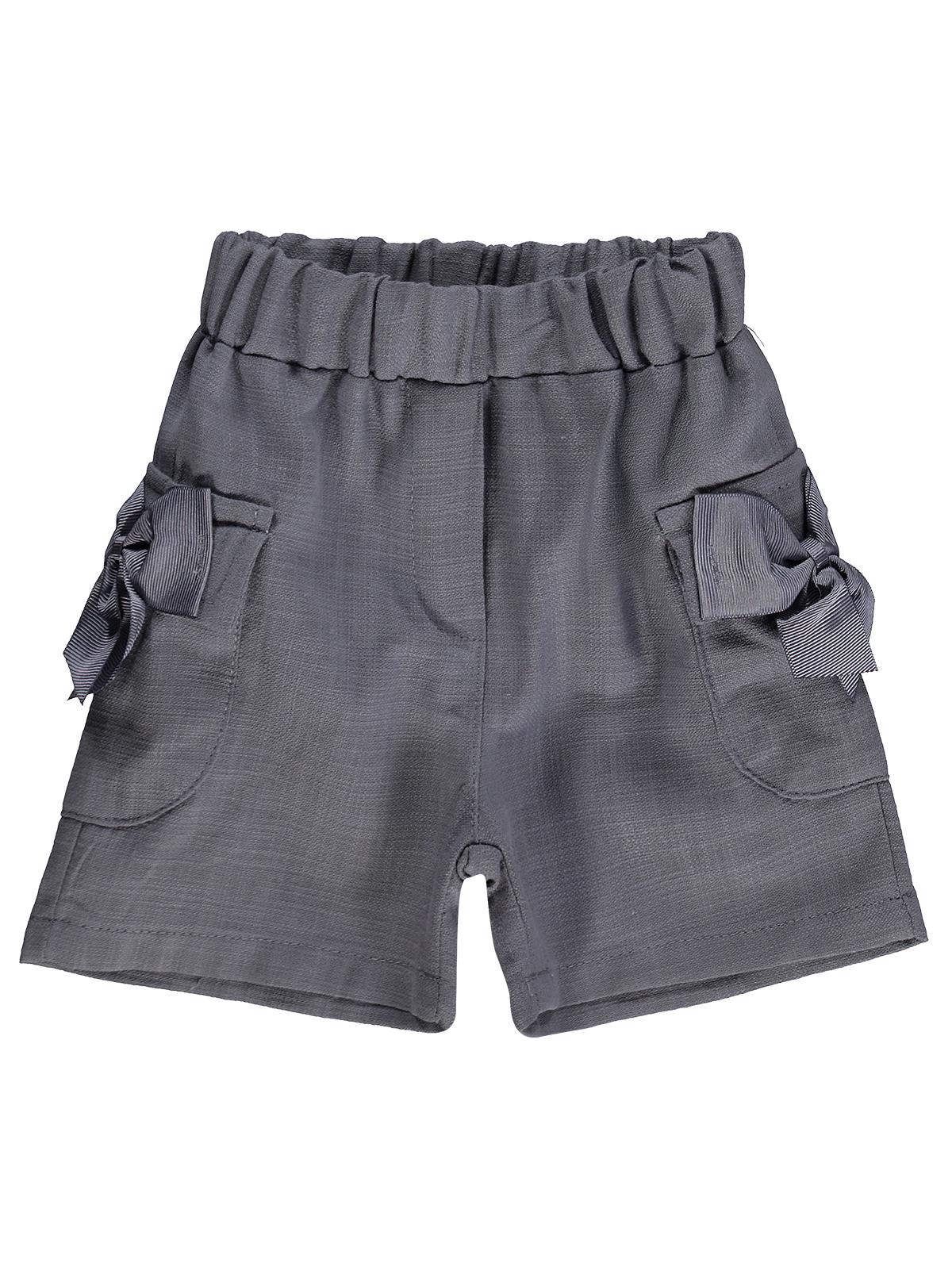 Civil Baby Cepli Fiyonklu 6-18 Ay Şort - Gri