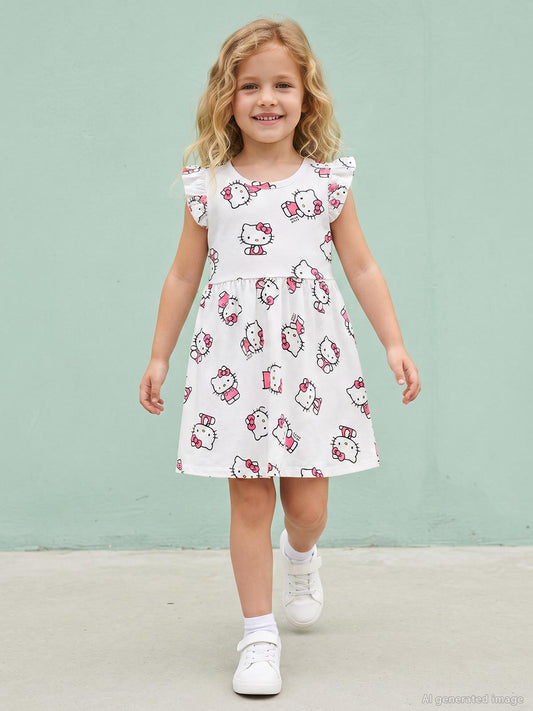Hello Kitty 2-5 Yaş Elbise - Kırık Beyaz