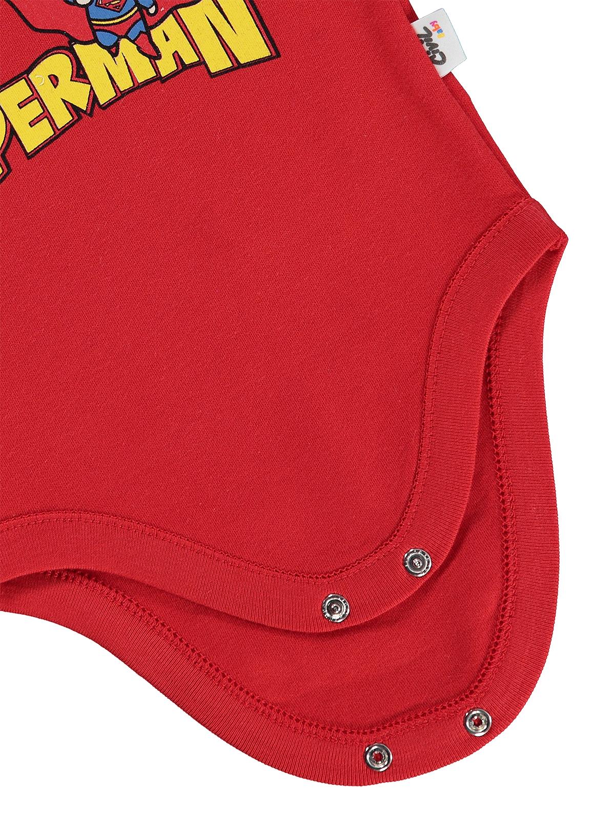 Civil Baby Superman Baskılı 3-18 Ay Çıtçıtlı Badi - Kırmızı