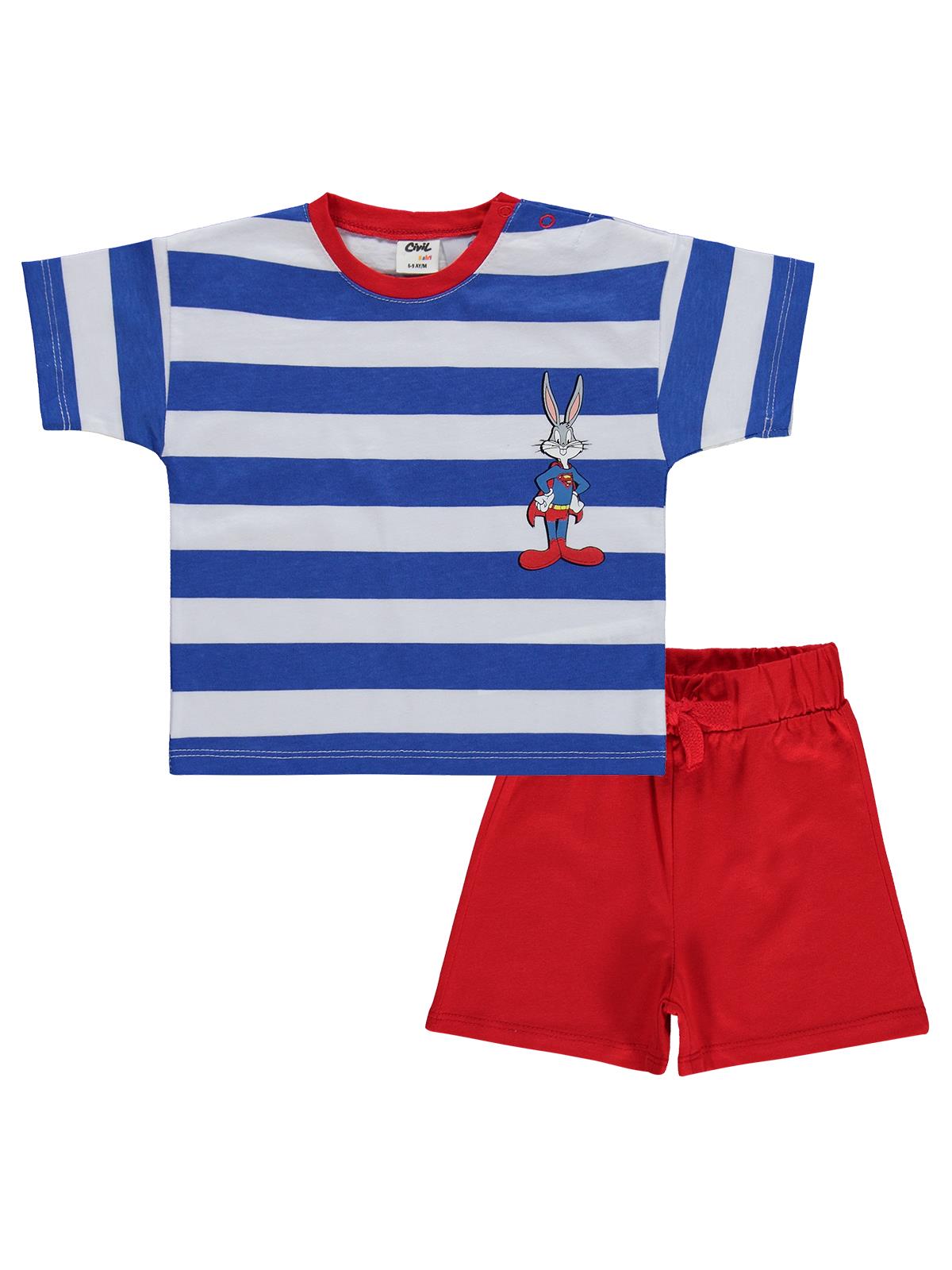 Civil Baby Super Rabbit Baskılı 6-18 Ay Takım - Mavi