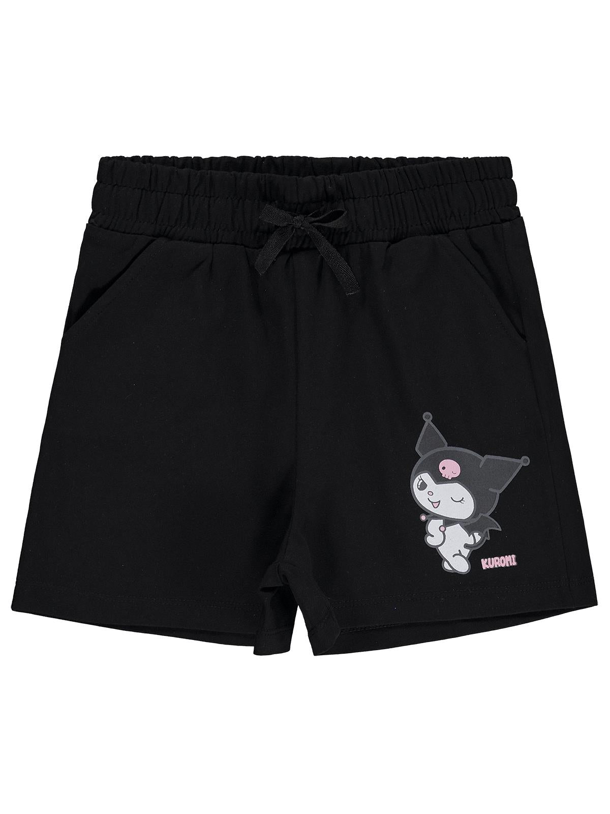 Kuromi Kız Çocuk 6-9 Yaş Şort - Siyah